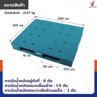 พาเลทพลาสติก HDPE หน้าทึบ 100x120x15.5 cm สีเขียว