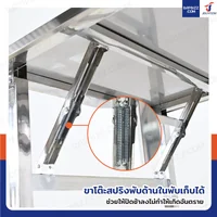 โต๊ะสแตนเลส 201 ทรงเหลี่ยม พับขาได้ แบบหน้าโต๊ะเรียบ 60x140x73 cm โต๊ะสแตนเลส 201 ทรงเหลี่ยม พับขาได้ แบบหน้าโต๊ะเรียบ 60x140x73 cm