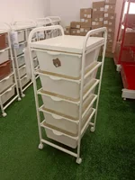 ลิ้นชักเก็บของ 5 ชั้น พร้อมล้อเลื่อน 31x36x82.5 cm สีขาวล้วน