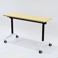 โต๊ะทำงาน โต๊ะอเนกประสงค์ ล้อเลื่อน พับได้ รุ่นขาเหล็กทรงกลม 40x120x76 cm
