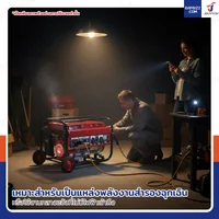 เครื่องปั่นไฟ เบนซิน 3Kw 7HP 4จังหวะ มอเตอร์ลวดทองแดง รุ่นสตารท์ดึงเชือก สีแดง WENXIN WX-3KW(COPPER)