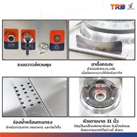 เตาแก๊สหัวคู่ แรงดันสูง เตาอุตสาหกรรม อ่างน้ำ+ก๊อก 150x80x85 ซม. TRB