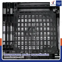 พาเลทพลาสติก HDPE พาเลทห้องเย็น หน้าตะแกรง 3 แถว 100x120x12 cm ใช้สำหรับห้องเย็น -30℃ ถึง 60℃