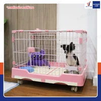 กรงสุนัข เหล็ก เคลือบสี มีถาดรองและล้อเคลื่อนที่ได้ 48x73x55 ซม. RT1908133 กรงสุนัข เหล็ก เคลือบสี มีถาดรองและล้อเคลื่อนที่ได้ 48x73x55 ซม. RT1908133