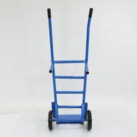 รถเข็นเหล็ก รถเข็นของ 2 ล้อ ล้อยางกระทะพลาสติก 10 นิ้ว 50x50x141 CM สีน้ำเงิน