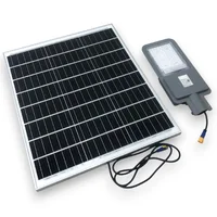 โคมถนนโซล่าเซลล์ 100W Daylight LED Philip รุ่นแผงใหญ่ พร้อมเสา 6 เมตร