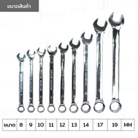 ชุดประแจ ชุดประแจ แหวนข้างปากตาย 9 ชิ้น เบอร์ 8-19MM CR-V D1-A11309