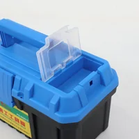 กล่องเครื่องมือพลาสติก 13 นิ้ว แบบพกพา มีถาดรองด้านใน 17x33x17 CM สีดำ-ฟ้า