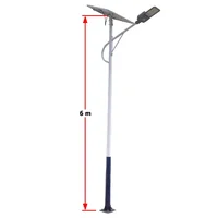 โคมถนนโซล่าเซลล์ 100W Daylight LED Philip รุ่นแผงใหญ่ พร้อมเสา 6 เมตร