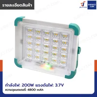 ไฟสปอร์ตไลท์ โซล่าเซลล์/ถ่านชาร์จ แบบพกพา มีพาวเวอร์แบงค์ในตัว 4800 mAh DK-STS88HR