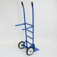 รถเข็นเหล็ก รถเข็นของ 2 ล้อ ล้อยางกระทะพลาสติก 10 นิ้ว 50x50x141 CM สีน้ำเงิน