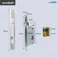 กลอนประตูดิจิตอล Smart Digital Door Lock สแกนลายนิ้วมือ รหัสผ่าน IC การ์ด F32M3