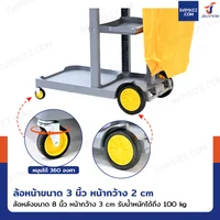 รถเข็นแม่บ้าน รถเข็นทำความสะอาด 3 ชั้นวาง พร้อมถุงเก็บของ 1 ใบ สีเทา H0322 รถเข็นแม่บ้าน รถเข็นทำความสะอาด 3 ชั้นวาง พร้อมถุงเก็บของ 1 ใบ สีเทา H0322