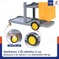 รถเข็นแม่บ้าน รถเข็นทำความสะอาด 3 ชั้นวาง พร้อมถุงเก็บของ 1 ใบ สีเทา H0323 รถเข็นแม่บ้าน รถเข็นทำความสะอาด 3 ชั้นวาง พร้อมถุงเก็บของ 1 ใบ สีเทา H0323