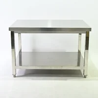 โต๊ะครัว สแตนเลส เกรด 201 รุ่นขาเหลี่ยม 80x120x80 cm