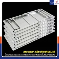 โต๊ะสแตนเลส 201 ทรงเหลี่ยม พับขาได้ แบบหน้าโต๊ะเรียบ 60x140x73 cm โต๊ะสแตนเลส 201 ทรงเหลี่ยม พับขาได้ แบบหน้าโต๊ะเรียบ 60x140x73 cm