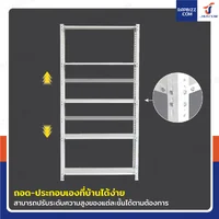 ชั้นวางของเหล็ก 5 ชั้น ชั้นวางอเนกประสงค์ 30x90x180 cm สีขาว CR-3090180-5W