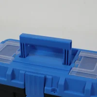 กล่องเครื่องมือพลาสติก 13 นิ้ว แบบพกพา มีถาดรองด้านใน 17x33x17 CM สีดำ-ฟ้า