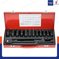 ชุดบล็อก ยาว 16 ชิ้น 1/2 นิ้ว (4 หุน) 8-24MM เหล็ก ดำ CR-V JBUYNOW SRUNV A2-D01205