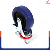 ล้อ 5 นิ้ว แป้นเป็น มีเบรก RUBBER+PP สีน้ำเงิน JBUYNOW JF-1075125