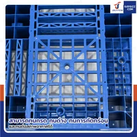 พาเลทพลาสติก HDPE พาเลทห้องเย็น หน้าตะแกรง แบบ 4 ช่อง 100x120x15 cm -30℃ ถึง 60℃