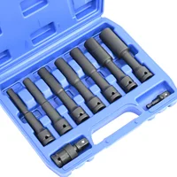 ชุดบล็อกยาว บล็อกลม บล็อกยาว 128 mm ขนาด1/2" (4 หุน) 9 ชิ้น