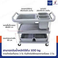 รถเข็น 3 ชั้น รถเข็นเก็บจาน รถเข็นศูนย์อาหาร ขนาดใหญ่ พร้อมถาดเก็บจาน สีเทา H0482 รถเข็น 3 ชั้น รถเข็นเก็บจาน รถเข็นศูนย์อาหาร ขนาดใหญ่ พร้อมถาดเก็บจาน สีเทา H0482
