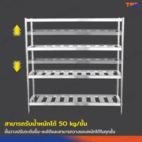 TRB ชั้นวางของสแตนเลส เกรด 201 แบบซี่ 4 ชั้น 50x150x150 CM TRB ชั้นวางของสแตนเลส เกรด 201 แบบซี่ 4 ชั้น 50x150x150 CM
