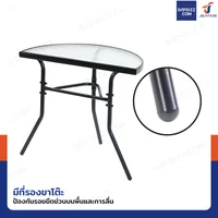 โต๊ะสนาม ติดผนัง โต๊ะกระจกครึ่งวงกลม หน้าโต๊ะกระจกใส 40x70x64 cm TC-SC090