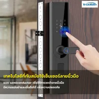 กลอนประตูดิจิตอล Smart Digital Door Lock สแกนลายนิ้วมือ รหัสผ่าน IC การ์ด F32M3