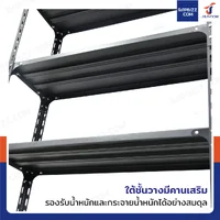 ชั้นวางของเหล็ก 5 ชั้น ชั้นวางอเนกประสงค์ 30x90x180 cm สีดำ