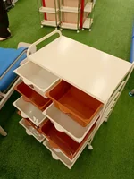 ลิ้นชักเก็บของ 5 ชั้น 10 ลิ้นชัก พร้อมล้อเลื่อน 36x61x82.5 cm สีขาว-น้ำตาล
