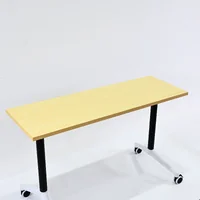 โต๊ะทำงาน โต๊ะอเนกประสงค์ ล้อเลื่อน พับได้ รุ่นขาเหล็กทรงกลม 40x120x76 cm