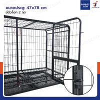 กรงสุนัข กรงสัตว์เลี้ยง พร้อมถาดรองและล้อ 72x110x96 CM สีดำด้าน กรงสุนัข กรงสัตว์เลี้ยง พร้อมถาดรองและล้อ 72x110x96 CM สีดำด้าน