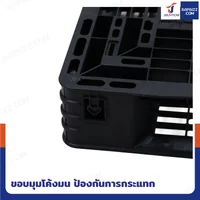 พาเลทพลาสติก PP หน้าตะแกรง 100x120x12 cm สีดำ (Oneway)