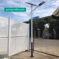 โคมถนนโซล่าเซลล์ 100W Daylight LED Philip รุ่นแผงใหญ่ พร้อมเสา 6 เมตร