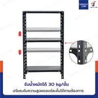 ชั้นวางของเหล็ก 3 ชั้น ชั้นวางอเนกประสงค์ 30x60x100 cm สีดำ ชั้นวางของเหล็ก 3 ชั้น ชั้นวางอเนกประสงค์ 30x60x100 cm สีดำ
