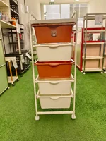 ลิ้นชักเก็บของ 5 ชั้น พร้อมล้อเลื่อน 31x36x82.5 cm สีขาว-น้ำตาล ลิ้นชักเก็บของ 5 ชั้น พร้อมล้อเลื่อน 31x36x82.5 cm สีขาว-น้ำตาล