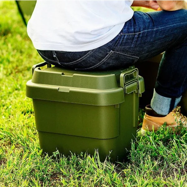 กล่องลังเก็บของ 20L JP QUALITY หนาไม่ไฟฟ้าสถิต 28x38x36 ซม. สีเขียว TRUNK CARGO TC-20S GR