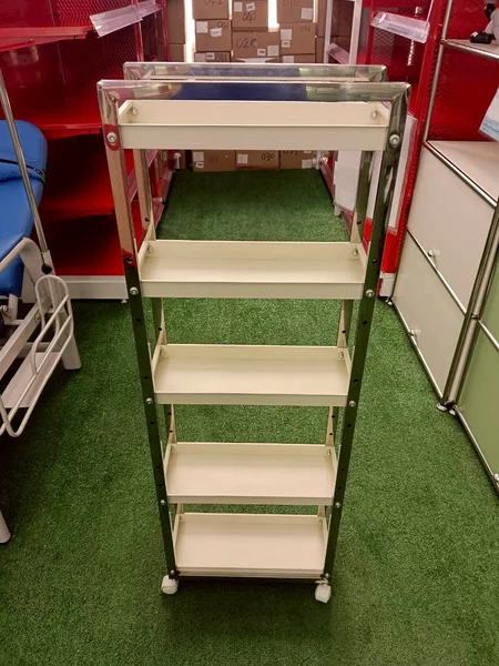 ชั้นวางของ 5 ชั้น มีล้อเลื่อน ทรงแคบ 15x36x106 cm image 2 ชั้นวางของ 5 ชั้น มีล้อเลื่อน ทรงแคบ 15x36x106 cm image 2