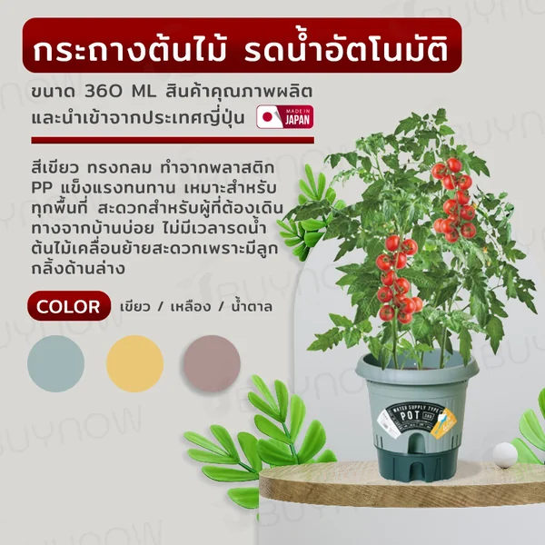 กระถางต้นไม้ 360 ML รดน้ำอัตโนมัติ สีเขียว JP QUALITY 35x35x36 ซม. MA-2292 กระถางต้นไม้ 360 ML รดน้ำอัตโนมัติ สีเขียว JP QUALITY 35x35x36 ซม. MA-2292