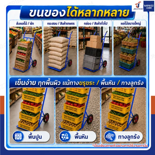 รถเข็นเหล็ก 2 ล้อทรงเอียง รุ่น ผ่อนแรง เข็นเบา 50x63x126 cm สีน้ำเงิน CART-01 image 8 รถเข็นเหล็ก 2 ล้อทรงเอียง รุ่น ผ่อนแรง เข็นเบา 50x63x126 cm สีน้ำเงิน CART-01 image 8
