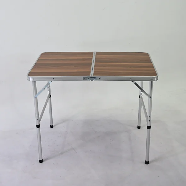 โต๊ะสนามพับได้อลูมิเนียม ปรับความสูงได้ 2 ระดับ 60x90x70 cm สีน้ำตาลเข้ม TC-9060 image 2 โต๊ะสนามพับได้อลูมิเนียม ปรับความสูงได้ 2 ระดับ 60x90x70 cm สีน้ำตาลเข้ม TC-9060 image 2