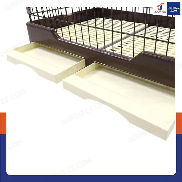 กรงสุนัข เหล็ก เคลือบสี มีถาดรองและล้อเคลื่อนที่ได้ 48x73x55 ซม. RT1908133 image 5
