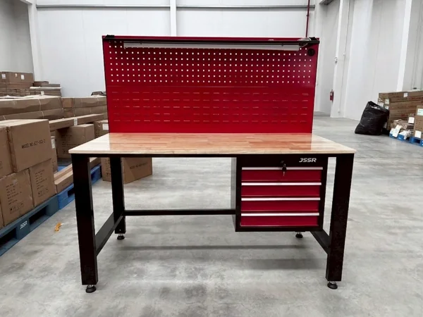 โต๊ะทำงานช่าง พร้อมแผงแขวนเครื่องมือ รุ่น 4 ลิ้นชัก 75x150x154 cm GZT-004 โต๊ะทำงานช่าง พร้อมแผงแขวนเครื่องมือ รุ่น 4 ลิ้นชัก 75x150x154 cm GZT-004