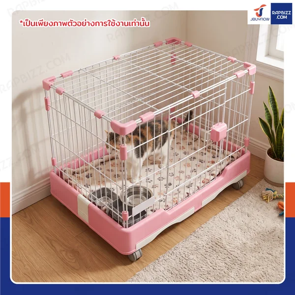 กรงสุนัข เหล็ก เคลือบสี มีถาดรองและล้อเคลื่อนที่ได้ 48x73x55 ซม. RT1908133 image 7 กรงสุนัข เหล็ก เคลือบสี มีถาดรองและล้อเคลื่อนที่ได้ 48x73x55 ซม. RT1908133 image 7