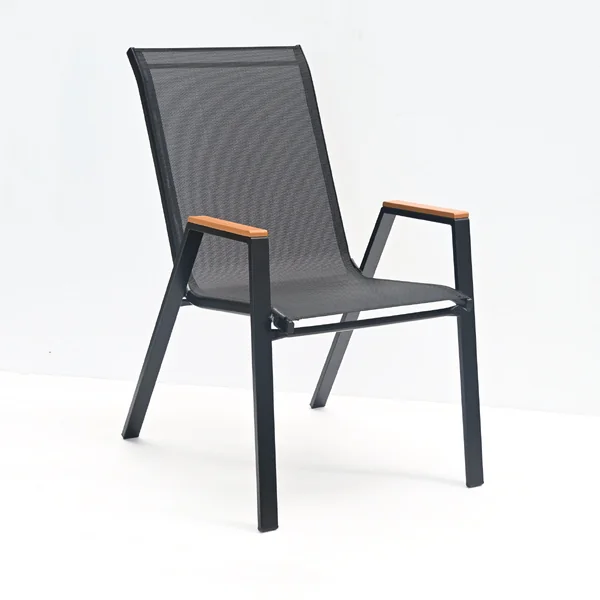 เก้าอี้สนาม ผ้า Textilene ขนาด 54x66x91 cm รุ่น ที่พักแขนไม้ สีดำ TC-G092W เก้าอี้สนาม ผ้า Textilene ขนาด 54x66x91 cm รุ่น ที่พักแขนไม้ สีดำ TC-G092W