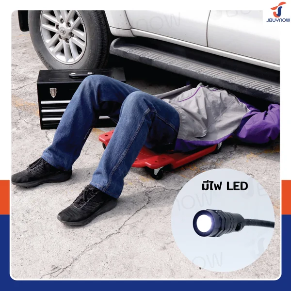 กระดานซ่อมรถ กระดานรองนอนล้อเลื่อน 40 นิ้ว พร้อมไฟLED สีแดง JBUYNOW RB240115-16 image 7