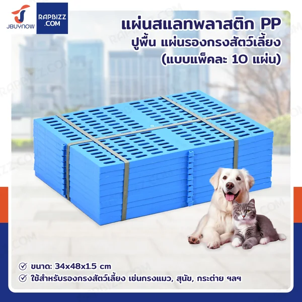 เเผ่นสเเลทพลาสติก PP แผ่นรองกรงสัตว์เลี้ยง 34x48x1.5 cm แพ็ค 10 ชิ้น เเผ่นสเเลทพลาสติก PP แผ่นรองกรงสัตว์เลี้ยง 34x48x1.5 cm แพ็ค 10 ชิ้น