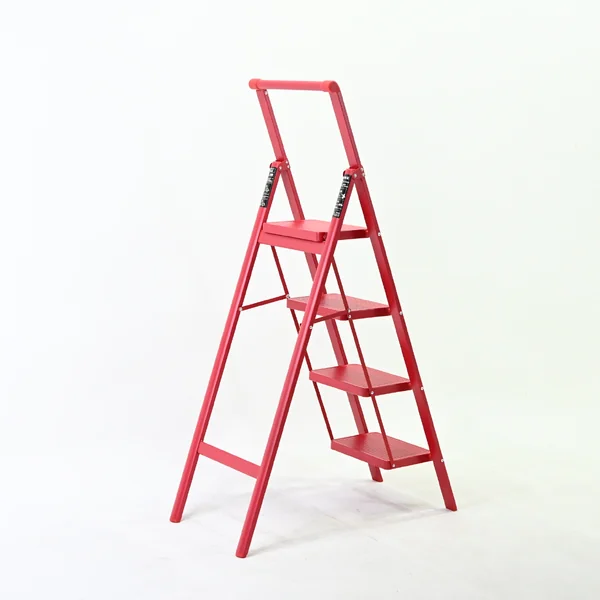 บันไดเหล็ก 4 ขั้น มีราวจับ รับน้ำหนักได้ 150 KG สีแดง F4-4 image 3